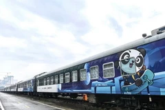 "Chuyến tàu gấu trúc" tại thành phố Quý Dương, thủ phủ tỉnh Quý Châu phía Tây Nam Trung Quốc, vào ngày 7/5/2024. (Ảnh: Tân Hoa xã)