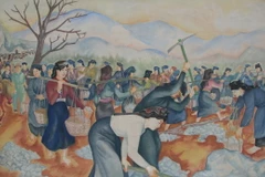 Tác phẩm "Việt Bắc" của tác giả Đào Đức sáng tác năm 1954. (Nguồn: Bảo tàng Mỹ thuật Việt Nam)