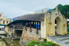 Cầu ngói Thượng Nông bắc qua sông Ngọc ở xã Bình Minh, huyện Nam Trực, tỉnh Nam Định. (Ảnh: Bích Hằng/Vietnam+) 