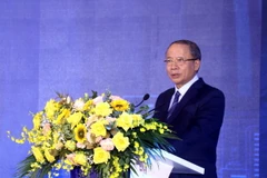 Ông Nguyễn Văn Thân, Chủ tịch Hiệp hội Doanh nghiệp nhỏ và vừa Việt Nam phát biểu tại Diễn đàn. (Ảnh: Đinh Văn Nhiều/TTXVN)