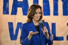 Phó Tổng thống Mỹ Kamala Harris phát biểu tại chiến dịch vận động tranh cử ở Rochester, Pennsylvania, Mỹ, ngày 18/8/2024. (Ảnh: Getty Images/TTXVN)