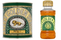 Logo cũ và logo mới của Lyle's Golden Syrup. (Ảnh: Telegraph)