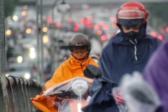 Khu vực Hà Nội nhiều mây, có mưa nhỏ vài nơi. (Ảnh: Tuấn Đức/TTXVN)