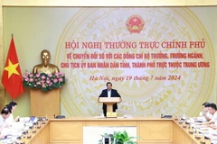 Thủ tướng Phạm Minh Chính chủ trì Hội nghị. (Ảnh: Dương Giang/TTXVN)