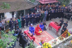 Đại tế lễ tại Lễ hội Đền Đuổm, huyện Phú Lương, tỉnh Thái Nguyên. (Ảnh minh họa: Thu Hằng/TTXVN)