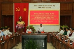 Ông Đồng Văn Thanh, Bí thư Tỉnh ủy, Chủ tịch UBND tỉnh Hậu Giang phát biểu. (Ảnh: Duy Khương/TTXVN)