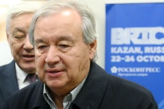 Tổng thư ký Liên hợp quốc Antonio Guterres dự Hội nghị BRICS tại Kazan. (Ảnh: Sputnik)
