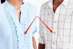 Cúc áo sơmi nữ và sơmi nam nằm ngược nhau. (Ảnh: Business Insider)