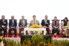 Thủ tướng Vương quốc Campuchia Samdech Thipadei Hun Manet chủ trì phiên khai mạc. (Ảnh: AKP/TTXVN phát)