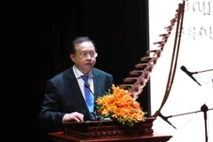 Thứ trưởng Bộ Văn hóa, Thể thao và Du lịch Việt Nam Tạ Quang Đông phát biểu tại lễ khai mạc chương trình. (Ảnh: Huỳnh Thảo/TTXVN)