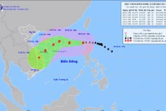 Hình ảnh đường đi của cơn bão Yinxing cập nhật lúc 5h ngày 8/11. (Nguồn: nchmf)