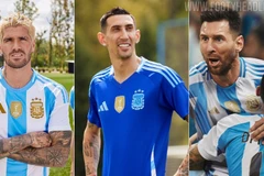 Hai mẫu áo đấu trên sân nhà và sân khách của Đội tuyển Argentina. (Ảnh: footyheadlines)