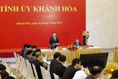 Chủ tịch Quốc hội Vương Đình Huệ phát biểu kết luận buổi làm việc. (Ảnh: Nhan Sáng/TTXVN)