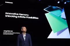 Ông Lee Jung-bae, Chủ tịch Bộ phận giải pháp thiết bị giám sát hoạt động kinh doanh chip của Samsung Electronics, phát biểu tại một sự kiện tại San Jose, California, Mỹ ngày 20 tháng 10 năm 2023. (Ảnh: Samsung Electronics)