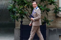 Ông Bart De Wever, lãnh đạo đảng N-VA (Liên minh Flanders mới) của Bỉ tới diện kiến Vua Philippe ở Brussels. (Ảnh: Reuters/TTXVN)