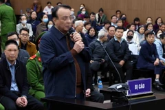 Bị cáo Đỗ Anh Dũng (Chủ tịch Hội đồng quản trị, kiêm Tổng Giám đốc Công ty Tân Hoàng Minh) trả lời các câu hỏi của Hội đồng xét xử và Luật sư bào chữa cho các bị cáo. (Ảnh: Phạm Kiên/TTXVN)