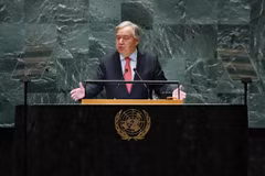 Tổng thư ký LHQ Antonio Guterres phát biểu trước Đại hội đồng LHQ ở New York, Mỹ ngày 24/9/2024. (Ảnh: THX/TTXVN)