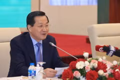 Phó Thủ tướng Lê Minh Khái chủ trì Diễn đàn Hợp tác xã Quốc gia năm 2024. (Ảnh: Tuấn Anh/TTXVN)