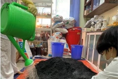 Các nhà khoa học thực hiện sản xuất chế phẩm trong phòng thí nghiệm. (Ảnh: Viện Hàn lâm Khoa học và Công nghệ Việt Nam)