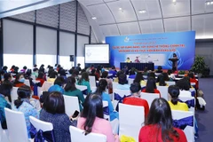 Quang cảnh phiên thảo luận "Xây dựng Đảng, xây dựng hệ thống chính trị, vận động xã hội thực hiện bình đẳng giới". (Ảnh: Phương Hoa/TTXVN)