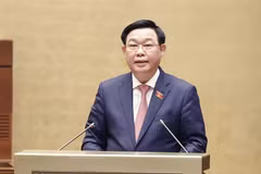 Chủ tịch Quốc hội Vương Đình Huệ phát biểu kết thúc phiên chất vấn và trả lời chất vấn. (Ảnh: Doãn Tấn/TTXVN)