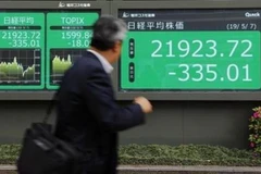 Bảng tỷ giá chứng khoán tại Tokyo, Nhật Bản. (Nguồn: Kyodo/TTXVN)