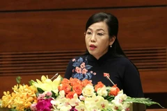 Trưởng Ban Dân nguyện của Ủy ban Thường vụ Quốc hội Nguyễn Thanh Hải trình bày Báo cáo kết quả giám sát việc giải quyết kiến nghị của cử tri gửi đến kỳ họp thứ 6 Quốc hội khóa XIV. (Ảnh: Văn Điệp/TTXVN)