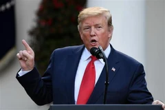 Tổng thống Mỹ Donald Trump phát biểu tại Nhà Trắng ở Washington D.C, Mỹ. (Nguồn: AFP/TTXVN)