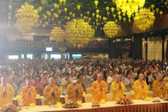Đại lễ Vu Lan báo hiếu tại chùa Tam Chúc, Hà Nam. (Ảnh: TTXVN)