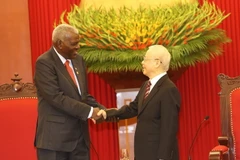 [Photo] Tổng Bí thư Nguyễn Phú Trọng tiếp Chủ tịch Quốc hội Cuba