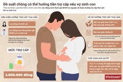 [Infographics] Đề xuất chồng được hưởng tiền trợ cấp khi vợ sinh con