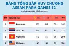ASEAN Para Games 12: Việt Nam giành 200 huy chương các loại