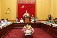 Đại tướng Tô Lâm, Ủy viên Bộ Chính trị, Bí thư Đảng ủy Công an Trung ương phát biểu. (Ảnh: Doãn Tấn/TTXVN)
