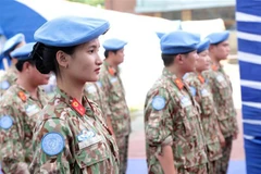 Lực lượng mũ nồi xanh Việt Nam. (Ảnh: Nguyễn Xuân Khu/TTXVN)