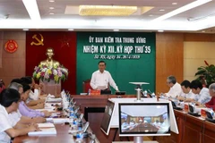 Đồng chí Trần Cẩm Tú, Bí thư Trung ương Đảng, Chủ nhiệm Ủy ban Kiểm tra Trung ương chủ trì kỳ họp. (Ảnh: Phương Hoa/TTXVN)