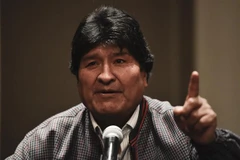 Cựu Tổng thống Bolivia Evo Morales phát biểu trong cuộc họp báo tại Mexico City, Mexico. (Ảnh: AFP/TTXVN)