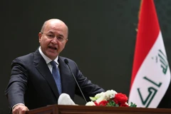 Tổng thống Iraq Barham Saleh trong bài phát biểu tại Baghdad. (Ảnh: AFP/TTXVN)