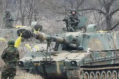 Binh sỹ Hàn Quốc tham gia cuộc tập trận chung với Mỹ tại Paju ngày 12/3. (Nguồn: AFP/TTXVN)