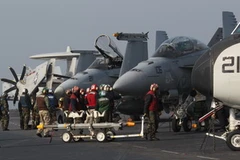 Máy bay chiến đấu của quân đội Mỹ và Hàn Quốc trong cuộc tập trận chung trên biển Hoàng Hải ngày 29/11/2010. (Nguồn: YONHAP/TTXVN)