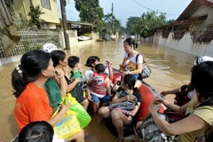Bão Ketsana gây ngập lụt ở Marikina, phía đông Manila. (Ảnh: AFP/TTXVN) 