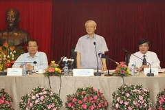 Tổng Bí thư Nguyễn Phú Trọng phát biểu tại buổi làm việc. (Ảnh: Trí Dũng/TTXVN)