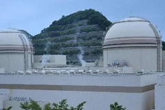 Lò phản ứng số 4 (trái) của nhà máy điện hạt nhân Oi tại Fukui, Nhật Bản ngày 21/7. (Nguồn: Kyodo/TTXVN)