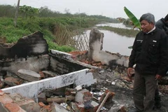 Ngôi nhà cấp 4 của ông Vươn bị đập phá. (Nguồn: Vnexpress)