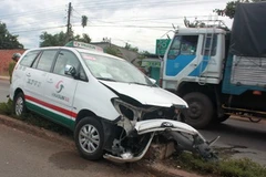 Hiện trường vụ tai nạn. (Ảnh: Đậu Tất Thành/Vietnam+)