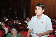 Đại biểu Quốc hội thành phố Hà Nội Nguyễn Đức Chung phát biểu ý kiến. (Ảnh: Phương Hoa/TTXVN)