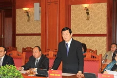 Chủ tịch nước Trương Tấn Sang, Trưởng Ban Chỉ đạo, chủ trì Phiên họp. (Ảnh: Nguyễn Khang/TTXVN)