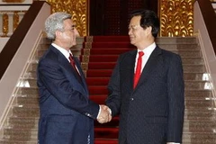 Thủ tướng Nguyễn Tấn Dũng hội kiến với Tổng thống Armenia, ngài Serzh Sargsyan. (Ảnh: Đức Tám/TTXVN)