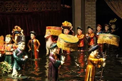 Múa rối nước Việt Nam. (Ảnh: Thanh Tùng/TTXVN)