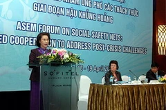 Bà Nguyễn Thị Kim Ngân phát biểu tại diễn đàn. (Nguồn: TTXVN)