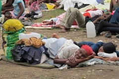 Nhiều người Haiti bị mất nhà cửa sau trận động đất. (Ảnh: Reuters)